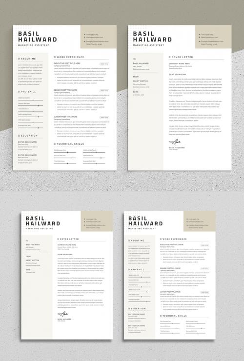 Creative Resume Layout with Cover Letter - 475600909