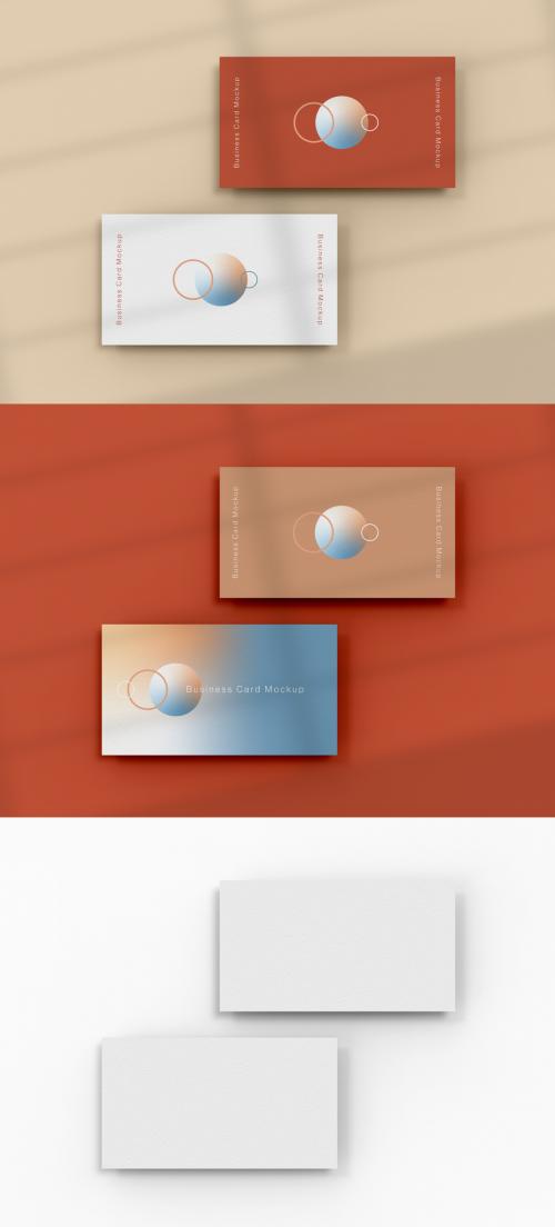 Top View of Two Business Cards Mockup - 476112884