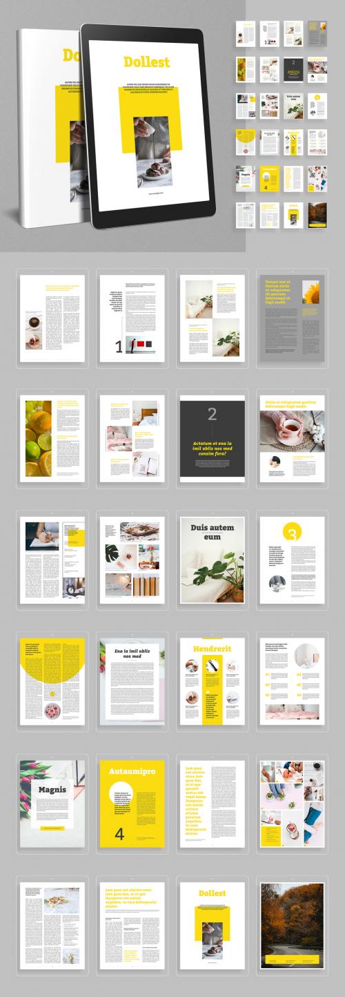 ebook Layout with Yellow Accents - 476113512