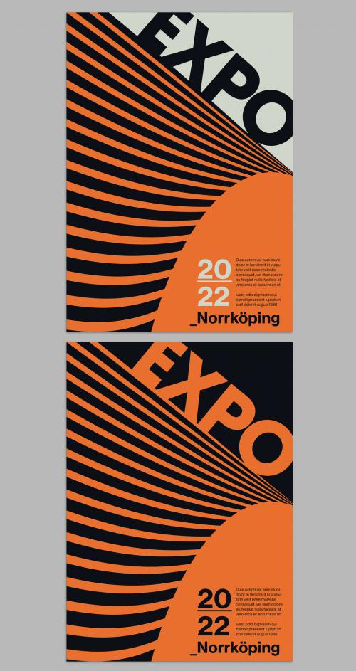 Event Poster Layout with Distort Lines Geometric Pattern Composition - 476113562