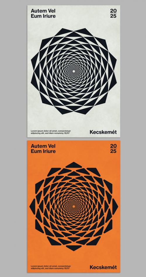Minimalistic Circular Pattern Poster Layout - 476113564