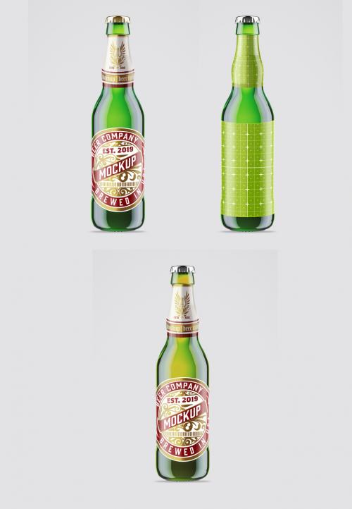 Glass Beer Bottle Mockup - 476311330