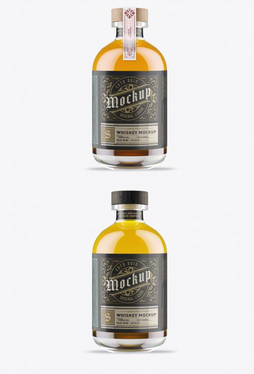 Whiskey Glass Bottle Mockup - 476311332