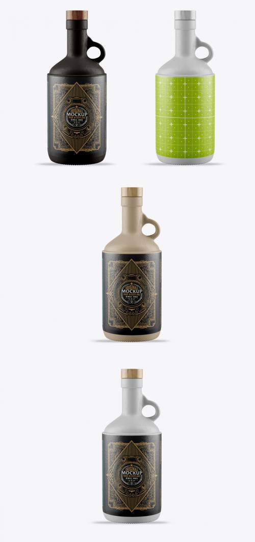Colored Liquor Bottle Packaging Mockup - 476311358