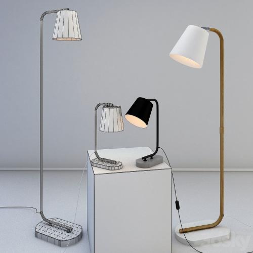 CONA, table and floor lamps, from the company LUCIDE, Belgium.