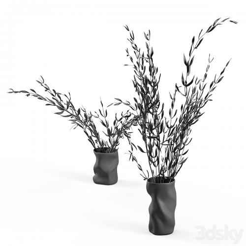 Collapse vase by Menu with branches