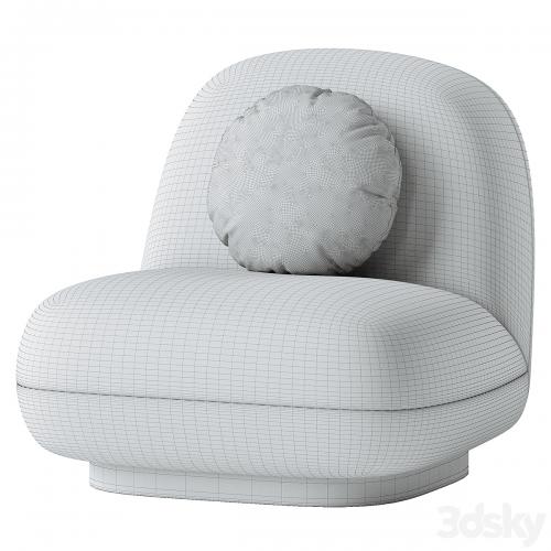 Upholstered Armchair In White Boucle - Black Legs - Larry
