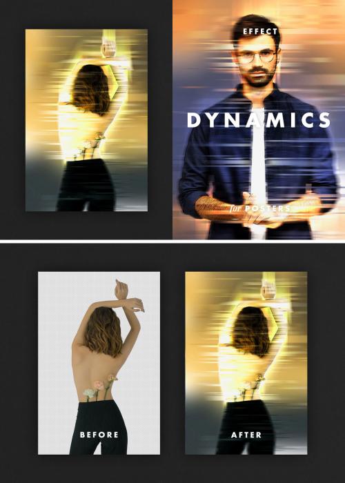 Dynamics Motion Blur Poster Photo Effect Mockup - 476479163