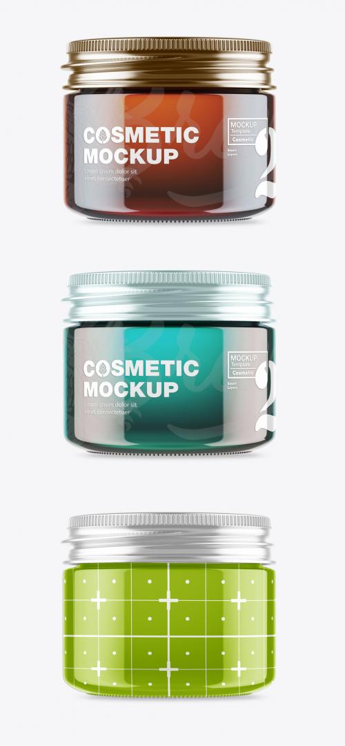 Amber Cosmetic Jar Mockup - 476665577