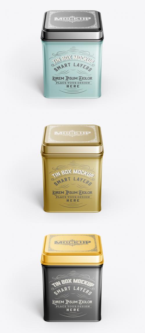 Colored Tea Tin Mockup - 476665591