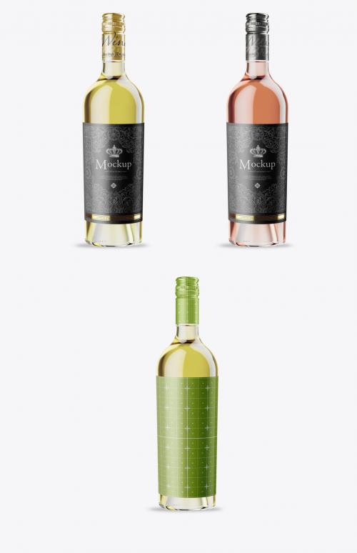Colored Wine Bottle Mockup - 476665600