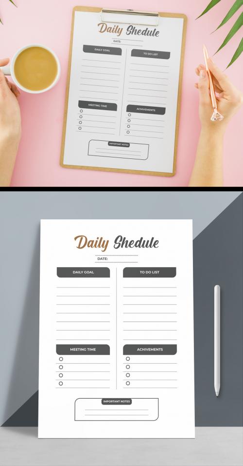 Daily and Weekly Planner Layout - 478192150