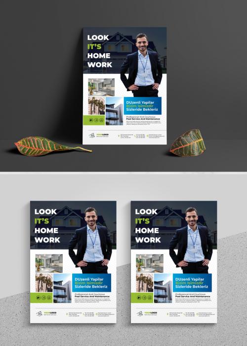 Corporate Real Estate Business Flyer Layout - 478192292