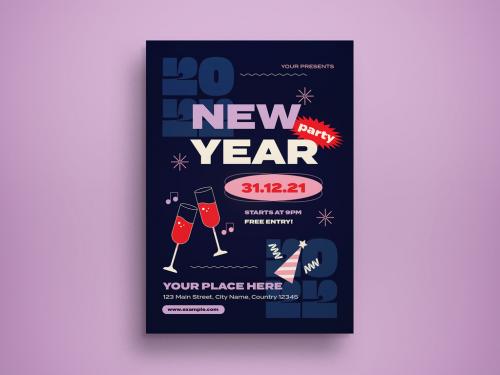 New Year Celebration Flyer Layout - 478192458