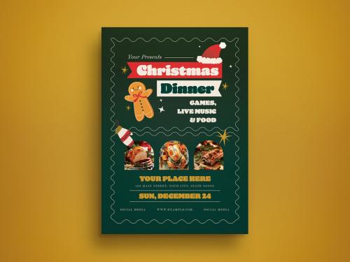 Christmas Dinner Flyer Layout - 478192462