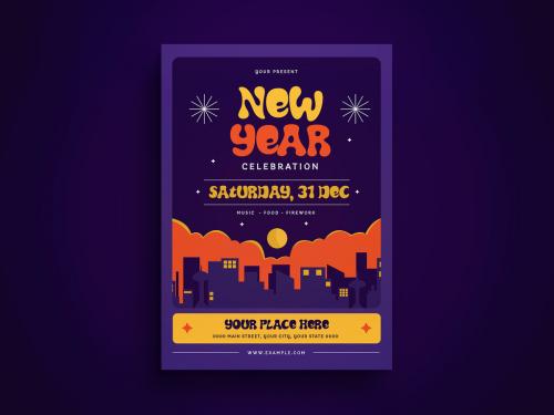 New Year Celebration Flyer Layout - 478192488