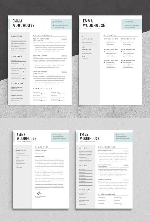 Creative Resume Layout with Cover Letter - 478192567