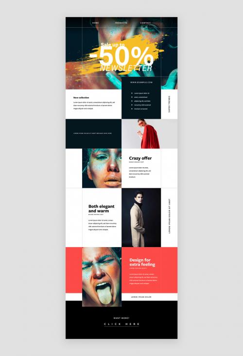 Modern Email Newsletter Layout with Clean Design - 478610060