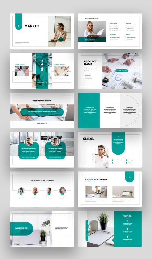 Teal Presentation Layouts for Corporate Purposes - 478610321