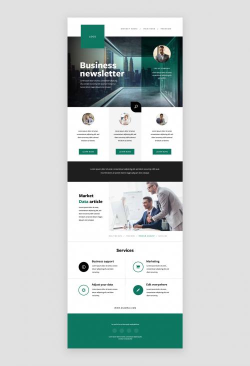 Teal Newsletter Layout for Business - 478610329