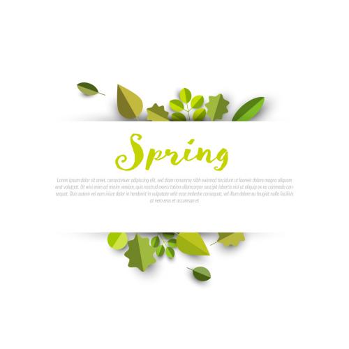 Spring Leafs Sale Post Banner Layout with Stripe - 478874169