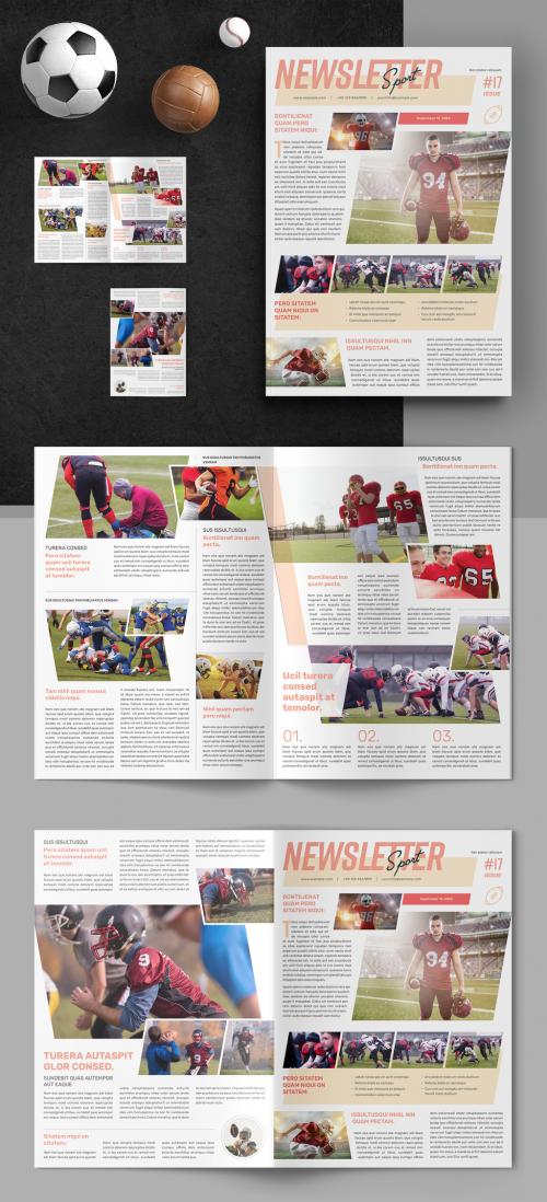 Sport Newsletter Layout with Pink Accents