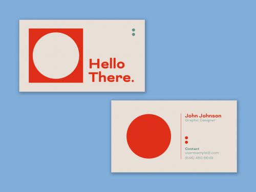 Beige And Red Minimal Business Card