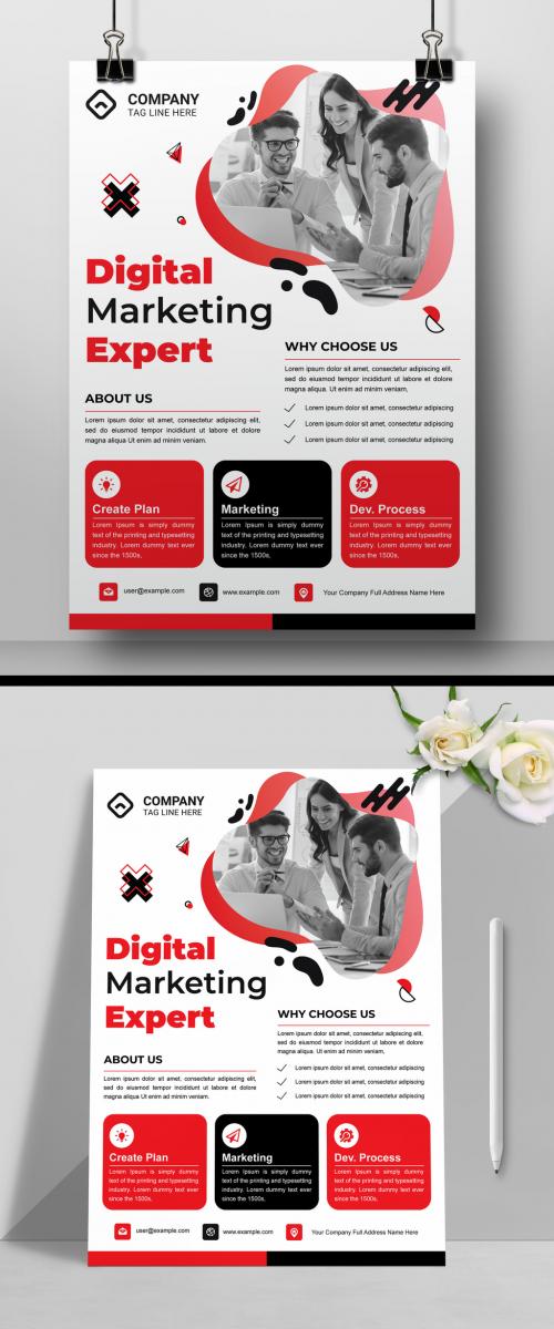 Multipurpose Flyer Layout with Red Accent