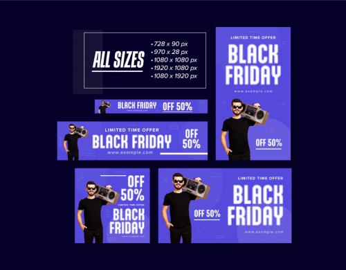 Black Friday Sale Promotion Web Banner Set