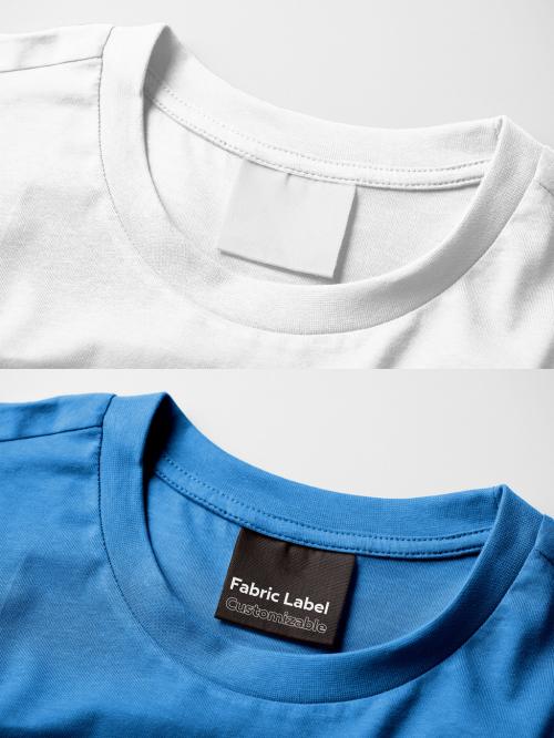 T Shirt Label Mockup With Customizable Colors