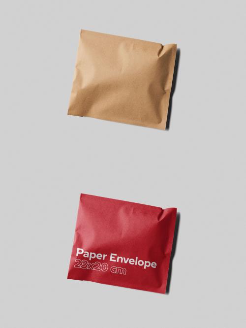 Horizontal Paper Envelope Mockup With Customizable Colors and Background