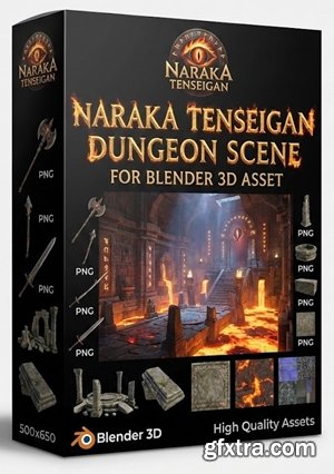 Naraka Tenseigan Dungeon Scene for Blender 3D Asset