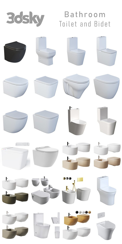 3DSky - Bathroom - Toilet and Bidet 3DSky - Bathroom - Toilet and Bidet