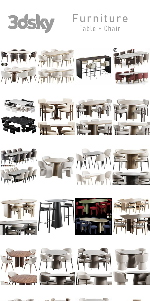 3DSky - Furniture - Table + Chair Part 4 3DSky - Furniture - Table + Chair Part 4