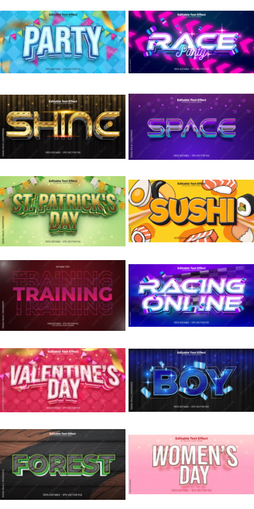 Editable Text Effect In Modern Trend Style 3 500xAI