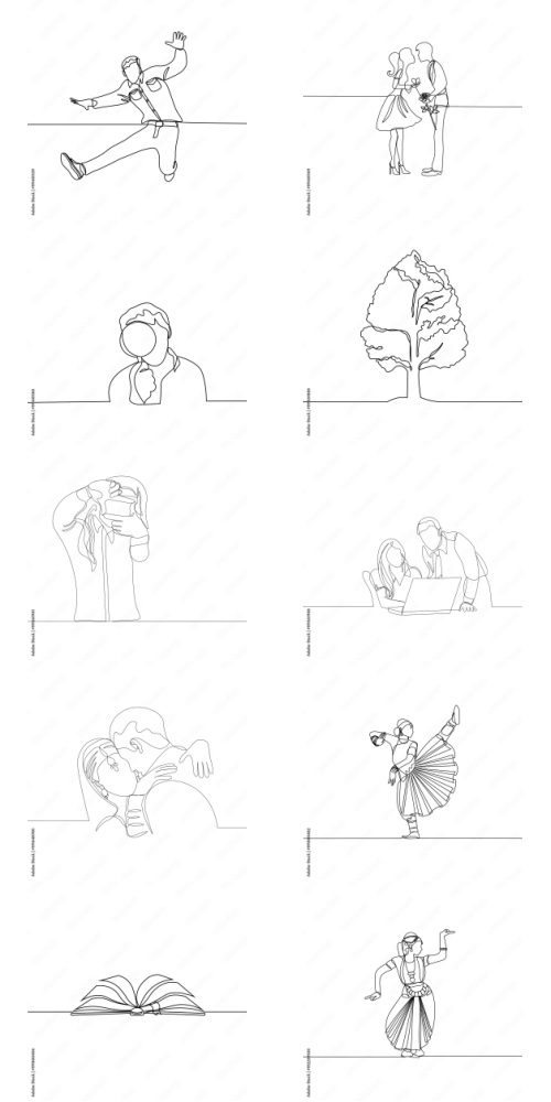 Continuous Line Vector Figure 225xAI