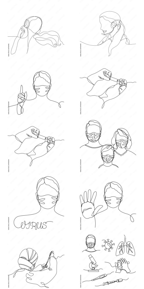 Continuous Line Vector Figure 225xAI