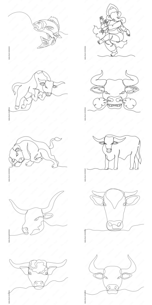 Continuous Line Vector Figure 225xAI