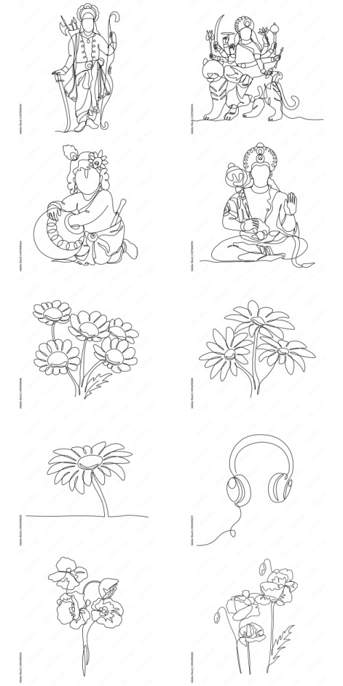 Continuous Line Vector Figure 225xAI