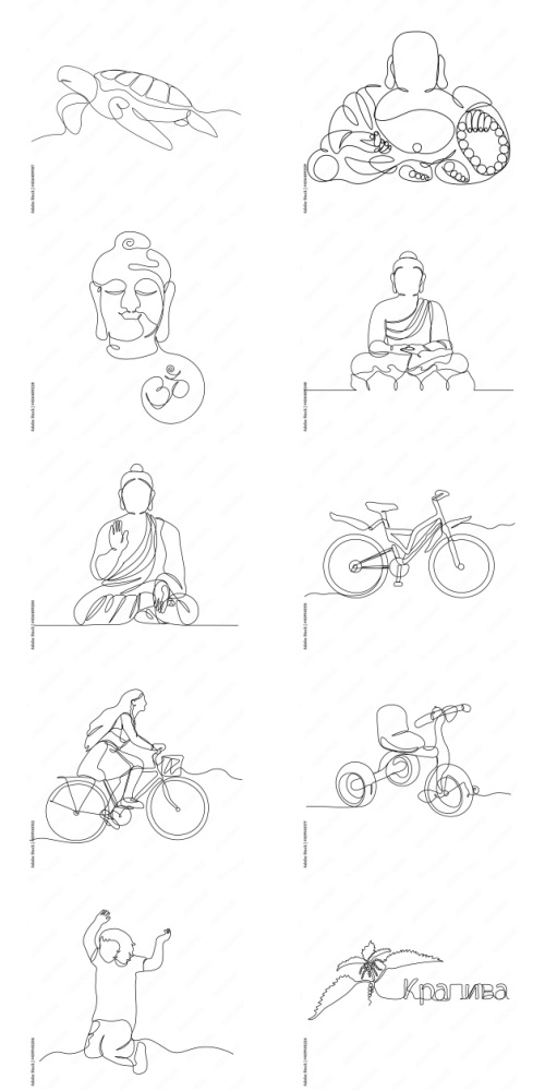 Continuous Line Vector Figure 225xAI