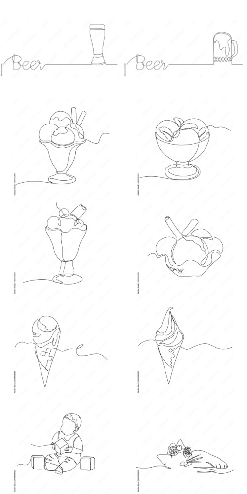 Continuous Line Vector Figure 225xAI