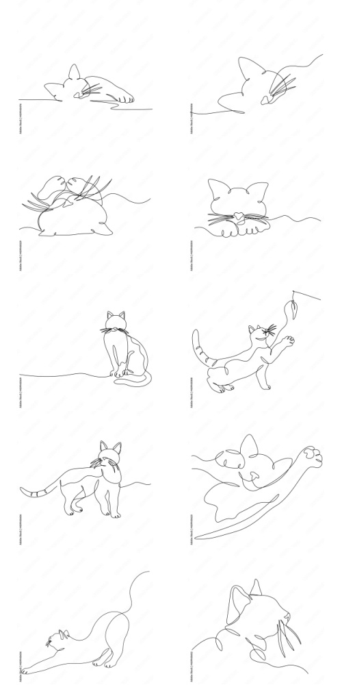 Continuous Line Vector Figure 225xAI