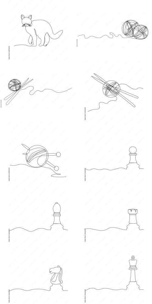 Continuous Line Vector Figure 225xAI