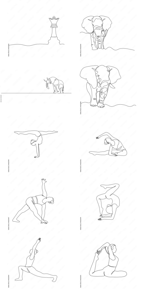 Continuous Line Vector Figure 225xAI