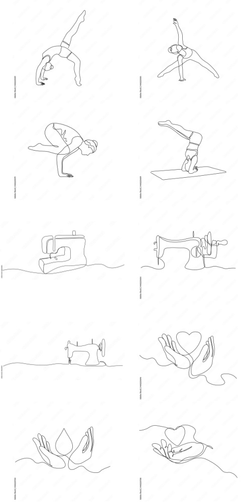 Continuous Line Vector Figure 225xAI