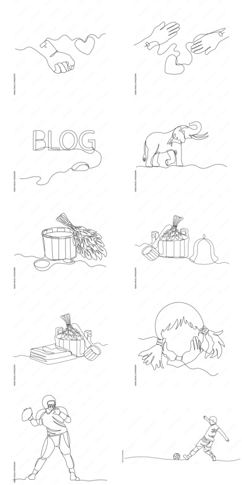 Continuous Line Vector Figure 225xAI