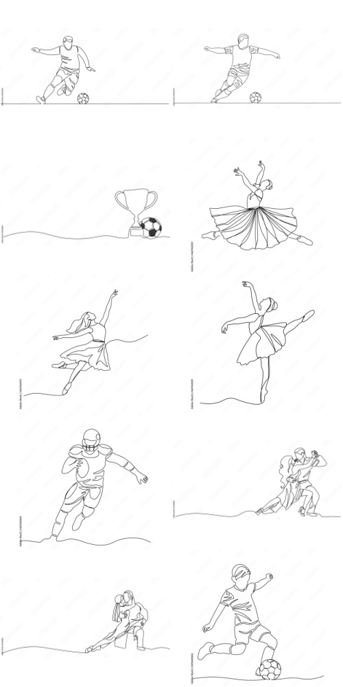 Continuous Line Vector Figure 225xAI