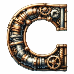Steampunk Watercolor Metal Alphabet 26xPNG