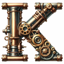 Steampunk Watercolor Metal Alphabet 26xPNG