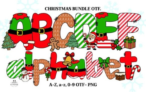 25 Colorful Christmas Decoration Fonts & Vector Elements 25 Colorful Christmas Decoration Fonts & Vector Elements
